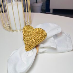 Servilletero Corazón Dorado